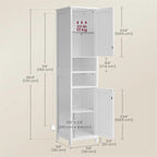 Tall Bathroom Cabinet with Lights - 11.8D x 11.8W x 66.9H