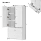 Tall Bathroom Storage Cabinet,Cabinet with Two Doors and Drawers