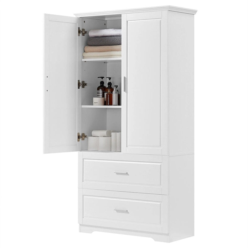 Tall Bathroom Storage Cabinet,Cabinet with Two Doors and Drawers
