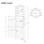 Tall Bathroom Corner Cabinet, Freestanding Storage Cabinet with Doors and Adjustable Shelves