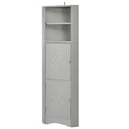 Tall Bathroom Corner Cabinet, Freestanding Storage Cabinet with Doors and Adjustable Shelves
