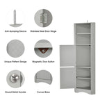 Tall Bathroom Corner Cabinet, Freestanding Storage Cabinet with Doors and Adjustable Shelves