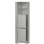 Tall Bathroom Corner Cabinet, Freestanding Storage Cabinet with Doors and Adjustable Shelves