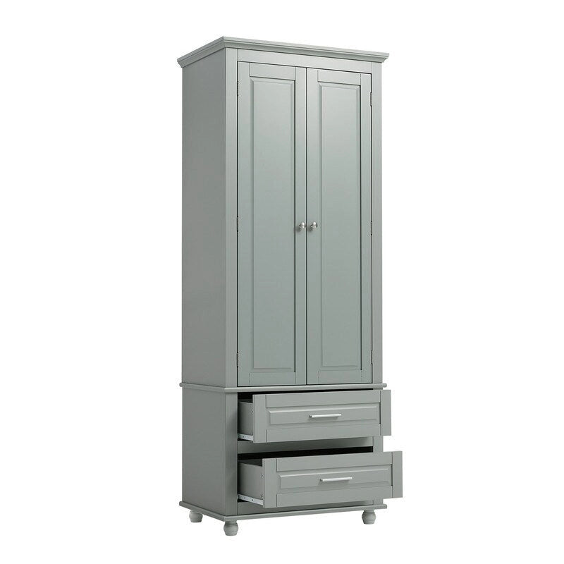 Tall Storage Cabinet with Two Drawers for Bathroom/Office