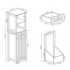One-Compartment One-Drawer Tilt-Out Laundry Sorter Cabinet - White
