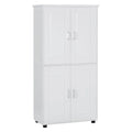 Tall and Wide Bathroom Floor Storage Cabinet Bathroom Storage Unit Freestanding Cabinet with 4 Doors Adjustable Shelves