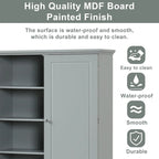 Wide Bathroom Storage Cabinet, Freestanding Storage Cabinet with Two Drawers and Adjustable Shelf