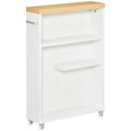 Slim Bathroom Cabinet with Wheels Storage Organizer