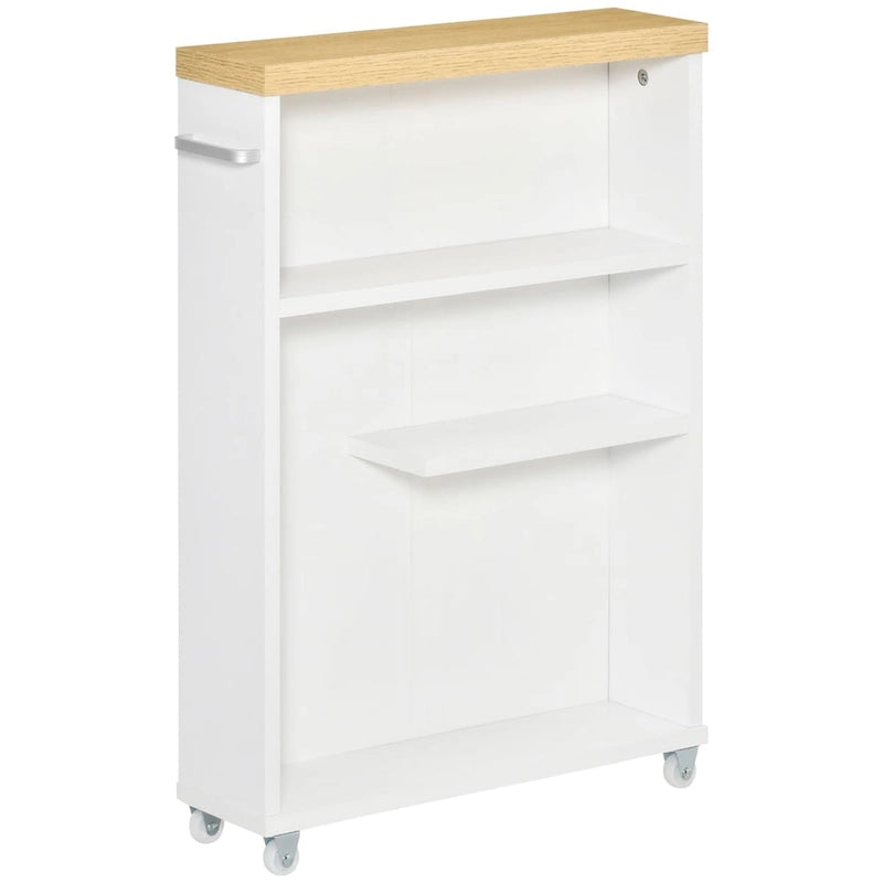 Slim Bathroom Cabinet with Wheels Storage Organizer