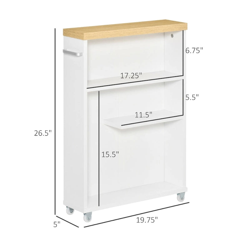 Slim Bathroom Cabinet with Wheels Storage Organizer