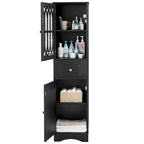 Freestanding Bathroom Storage Cabinet with Drawer and Doors, Adjustable Shelf