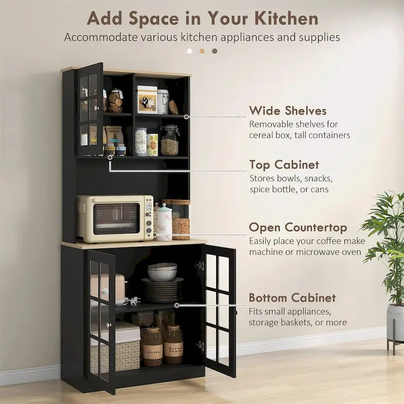 72 Freestanding Kitchen Pantry Cabinet