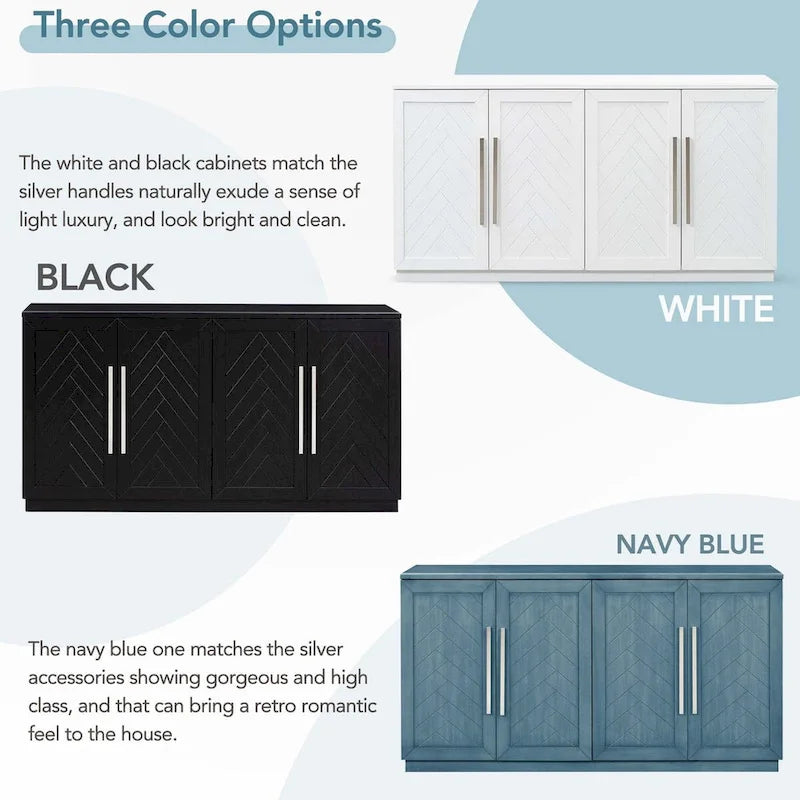 Sideboard with Adjustable Shelves for Kitchen