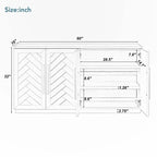 Sideboard with Adjustable Shelves for Kitchen