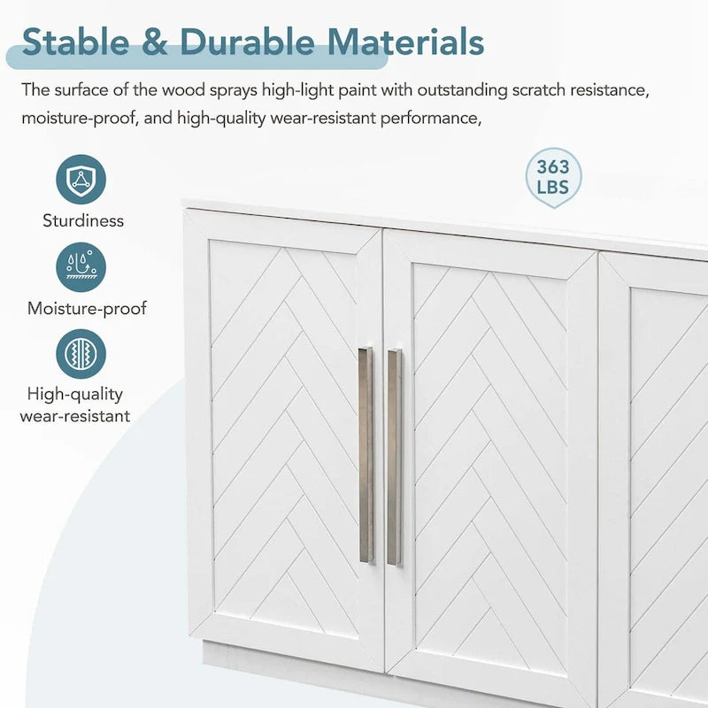 Sideboard with Adjustable Shelves for Kitchen