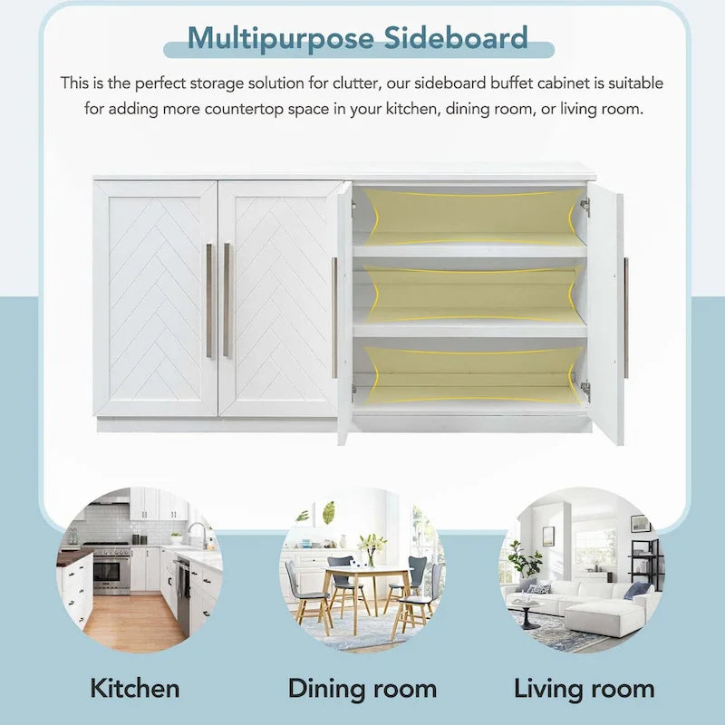 Sideboard with Adjustable Shelves for Kitchen