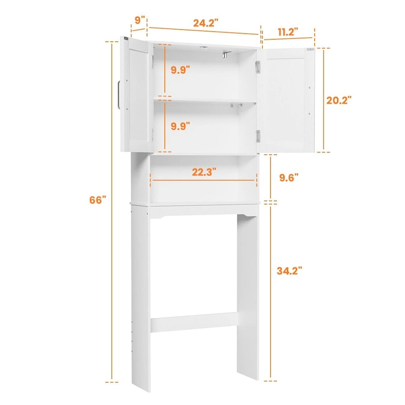 Over The Toilet Storage Bathroom Cabinet with Adjustable Shelves