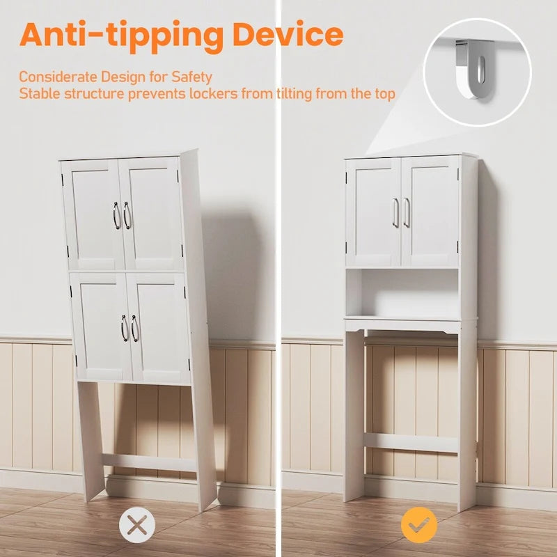 Over The Toilet Storage Bathroom Cabinet with Adjustable Shelves