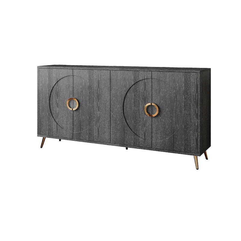 Modern Lacquered 4 Door Wooden Cabinet