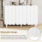 Wave Doors Shoe Cabinet with Adjustable Shelves and 5 Solid Wood Legs