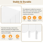 Wave Doors Shoe Cabinet with Adjustable Shelves and 5 Solid Wood Legs