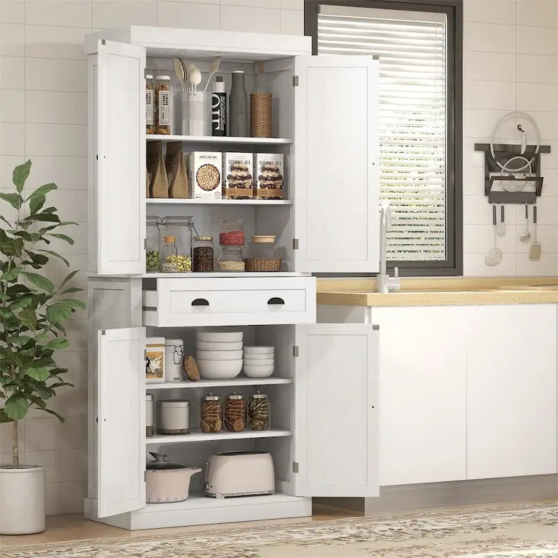 72.5 Kitchen Pantry Cabinet,Traditional Freestanding Storage Cabinet