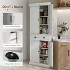 72.5 Kitchen Pantry Cabinet,Traditional Freestanding Storage Cabinet