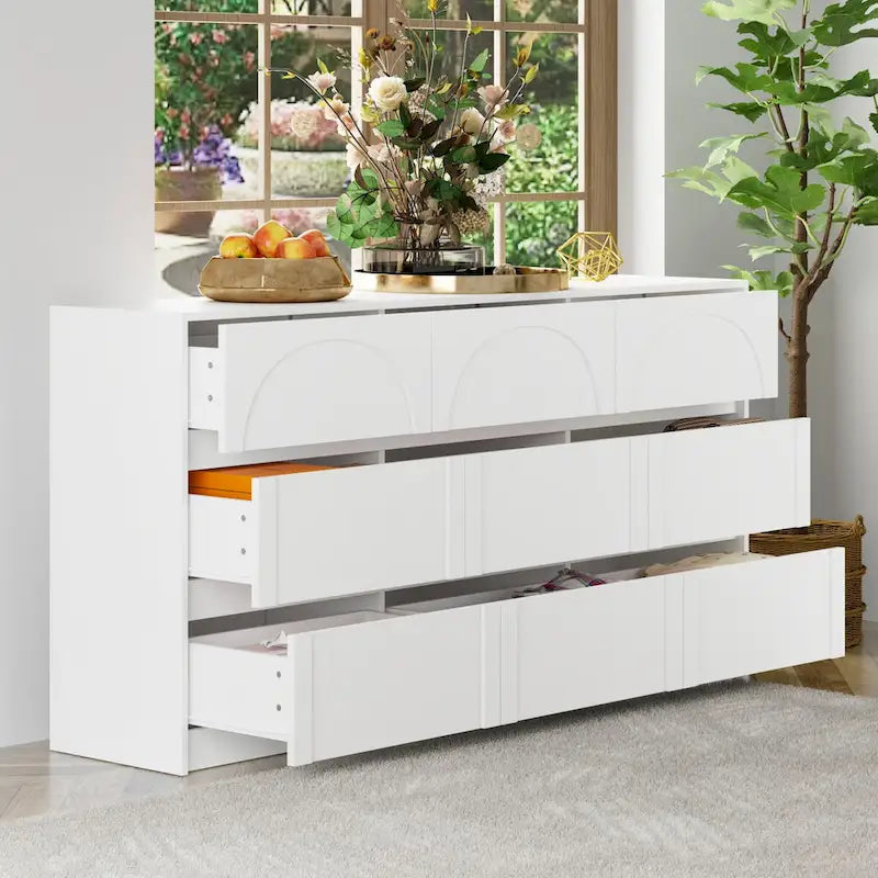 63W Contemporary 6-Drawer Storage Cabinet Sideboard Buffet