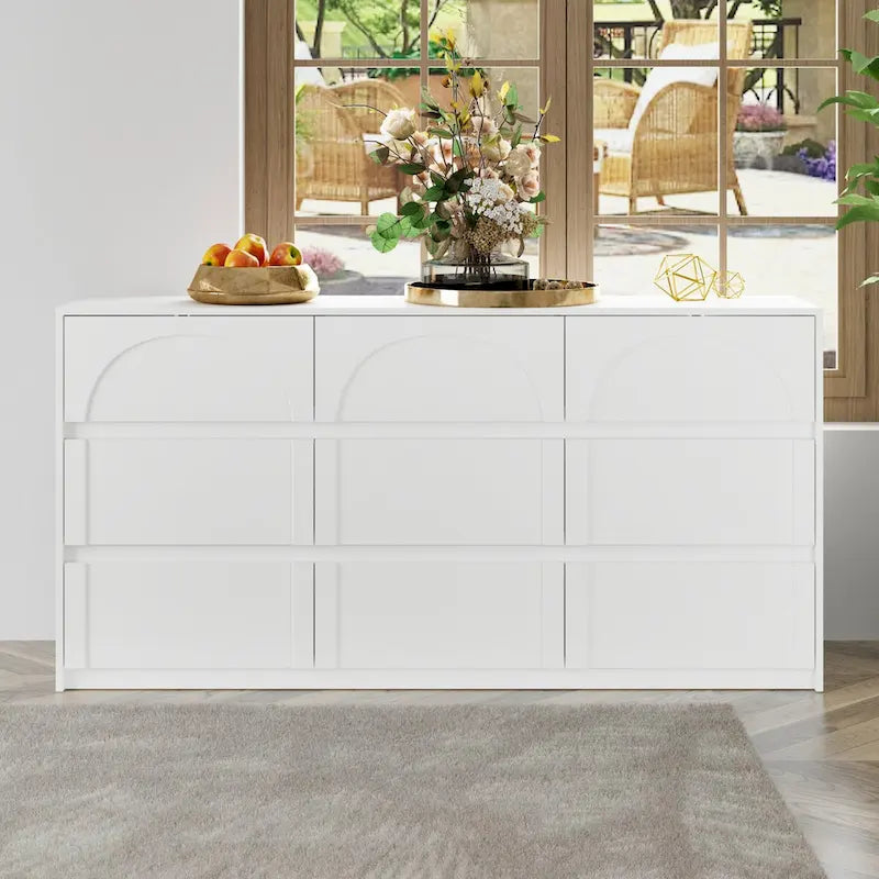 63W Contemporary 6-Drawer Storage Cabinet Sideboard Buffet
