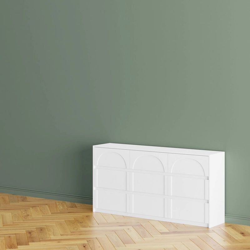 63W Contemporary 6-Drawer Storage Cabinet Sideboard Buffet