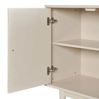 Modern 4-door Sideboard with Convex Pattern Doors and 2 Silver Handle for Living Room, Dining Room, Kitchen