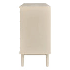 Modern 4-door Sideboard with Convex Pattern Doors and 2 Silver Handle for Living Room, Dining Room, Kitchen