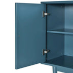 Modern 4-door Sideboard with Convex Pattern Doors and 2 Silver Handle for Living Room, Dining Room, Kitchen