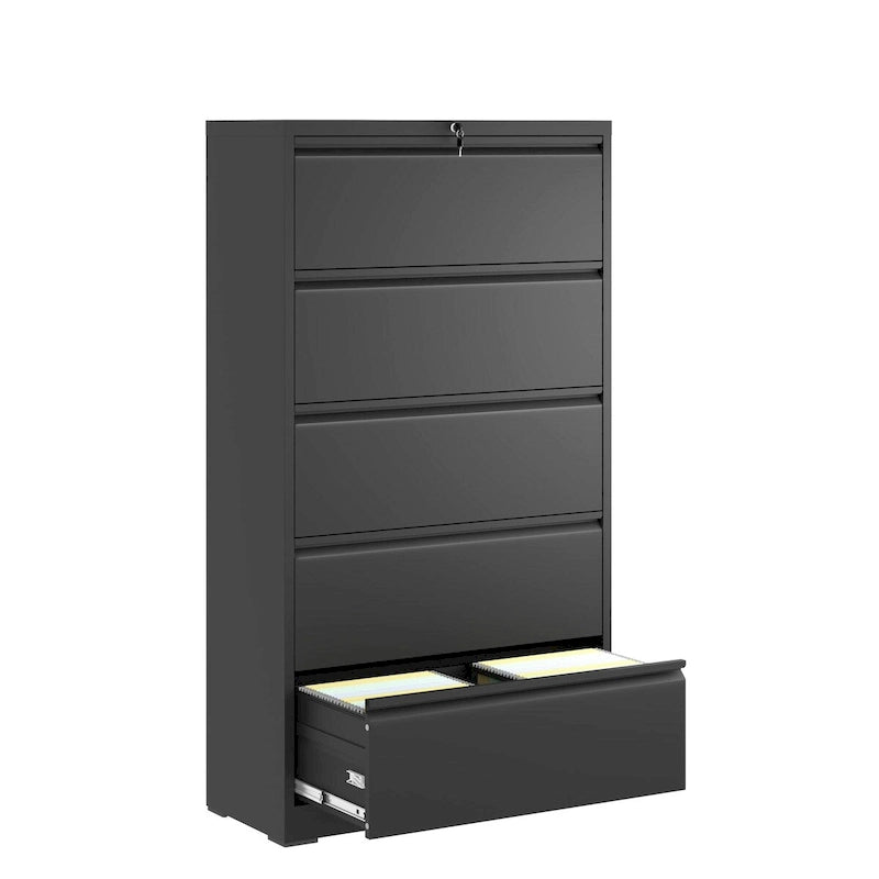 5 Drawer Metal Lateral File Cabinet,Filing Cabinet with Lock,Lockable File Cabinet for Home Office,Locking Metal File Cabinet
