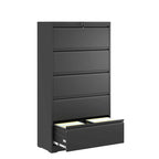 5 Drawer Metal Lateral File Cabinet,Filing Cabinet with Lock,Lockable File Cabinet for Home Office,Locking Metal File Cabinet