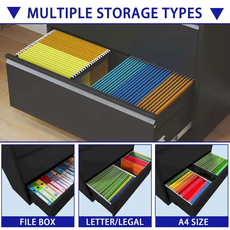 5 Drawer Metal Lateral File Cabinet,Filing Cabinet with Lock,Lockable File Cabinet for Home Office,Locking Metal File Cabinet