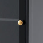 Tall Bathroom Storage Cabinet with Glass Doors