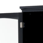 Tall Bathroom Storage Cabinet with Glass Doors