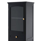 Tall Bathroom Storage Cabinet with Glass Doors