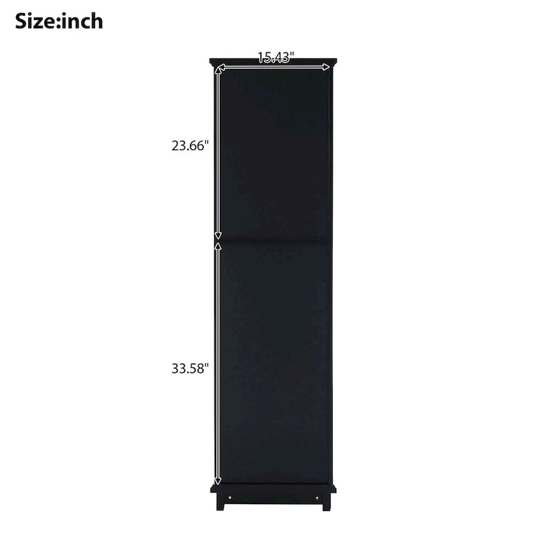 Tall Bathroom Storage Cabinet with Glass Doors