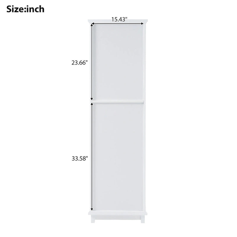 Tall Bathroom Storage Cabinet with Glass Doors