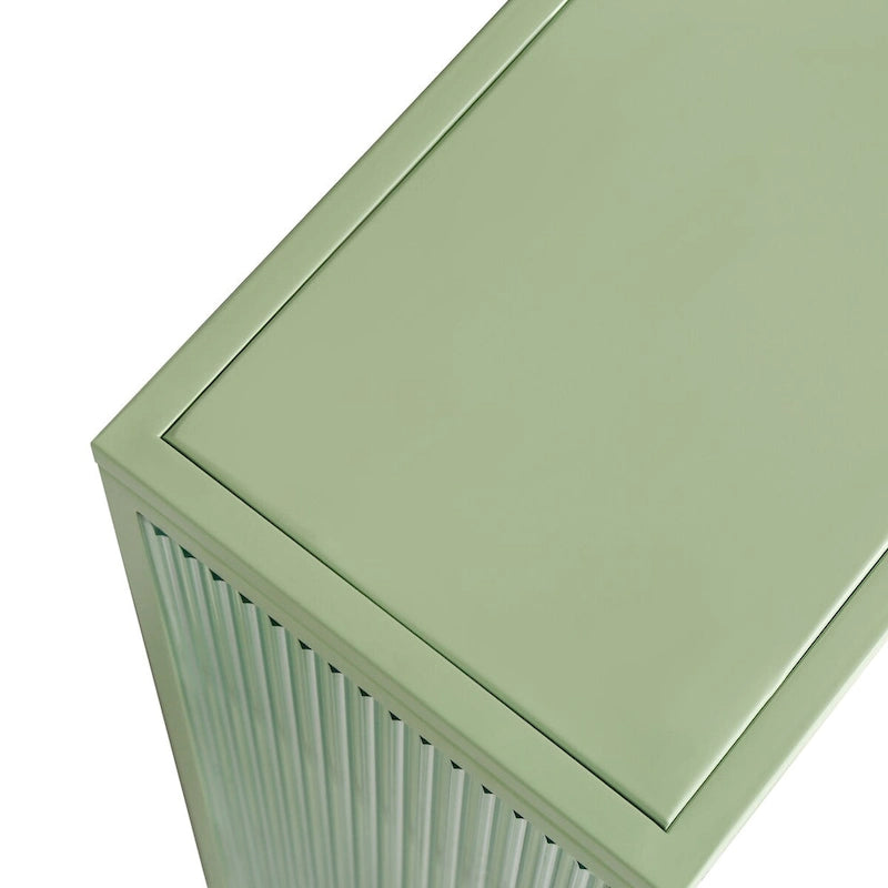 Roomfitters 27.56 Modern Glass Door Wall Cabinet with Three-Tier Storage for Entryway, Living Room, Bathroom