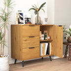Wood Sideboard Buffet Cabinet with 3 Drawers & Adjustable Shelf & Door
