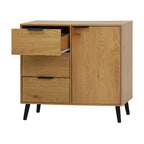 Wood Sideboard Buffet Cabinet with 3 Drawers & Adjustable Shelf & Door
