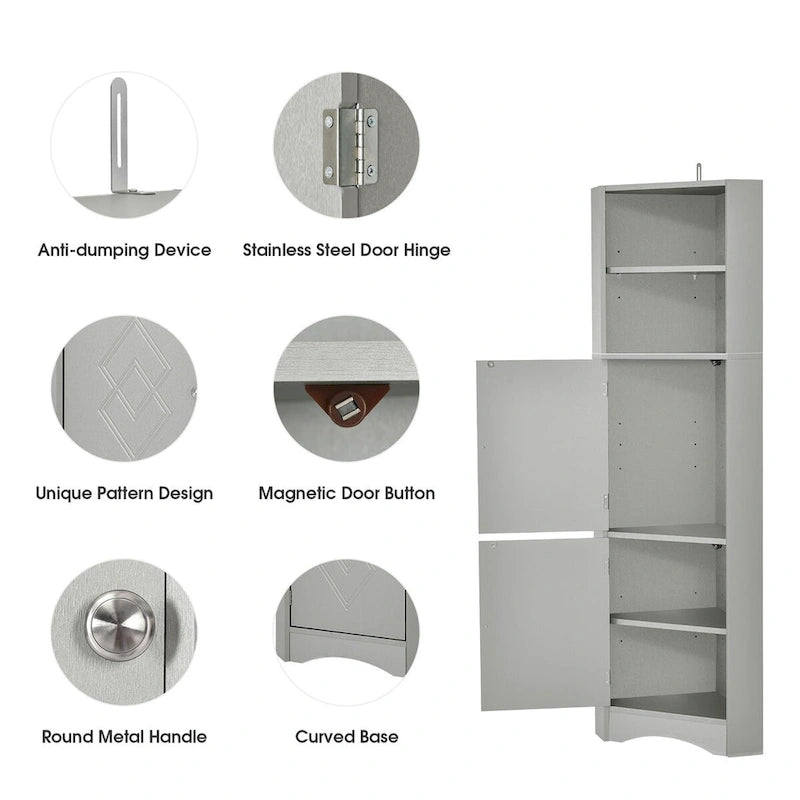 Freestanding Storage Cabinet with Doors