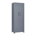 Metal Storage Cabinets, Cleaning Tool Cabinet with Locking Door, Tall Broom Tool Organizer and Storage, Large Storage Cabinet