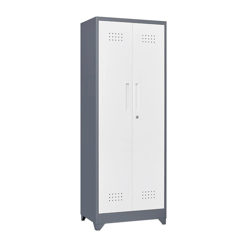 Metal Storage Cabinets, Cleaning Tool Cabinet with Locking Door, Tall Broom Tool Organizer and Storage, Large Storage Cabinet