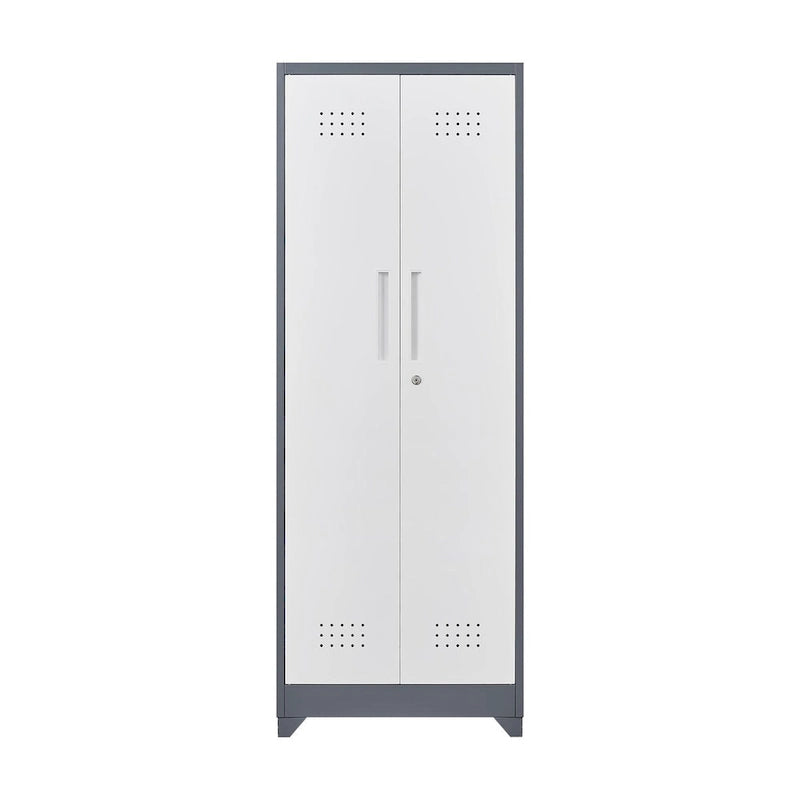Metal Storage Cabinets, Cleaning Tool Cabinet with Locking Door, Tall Broom Tool Organizer and Storage, Large Storage Cabinet