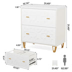 Modern 2-Drawer Lateral File Cabinet, White Office Filing Cabinet for Legal/Letter/A4 Size
