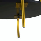 2-Door Curved Dining Cabinet - Elegant with Gold Trim and Woven Rattan Doors